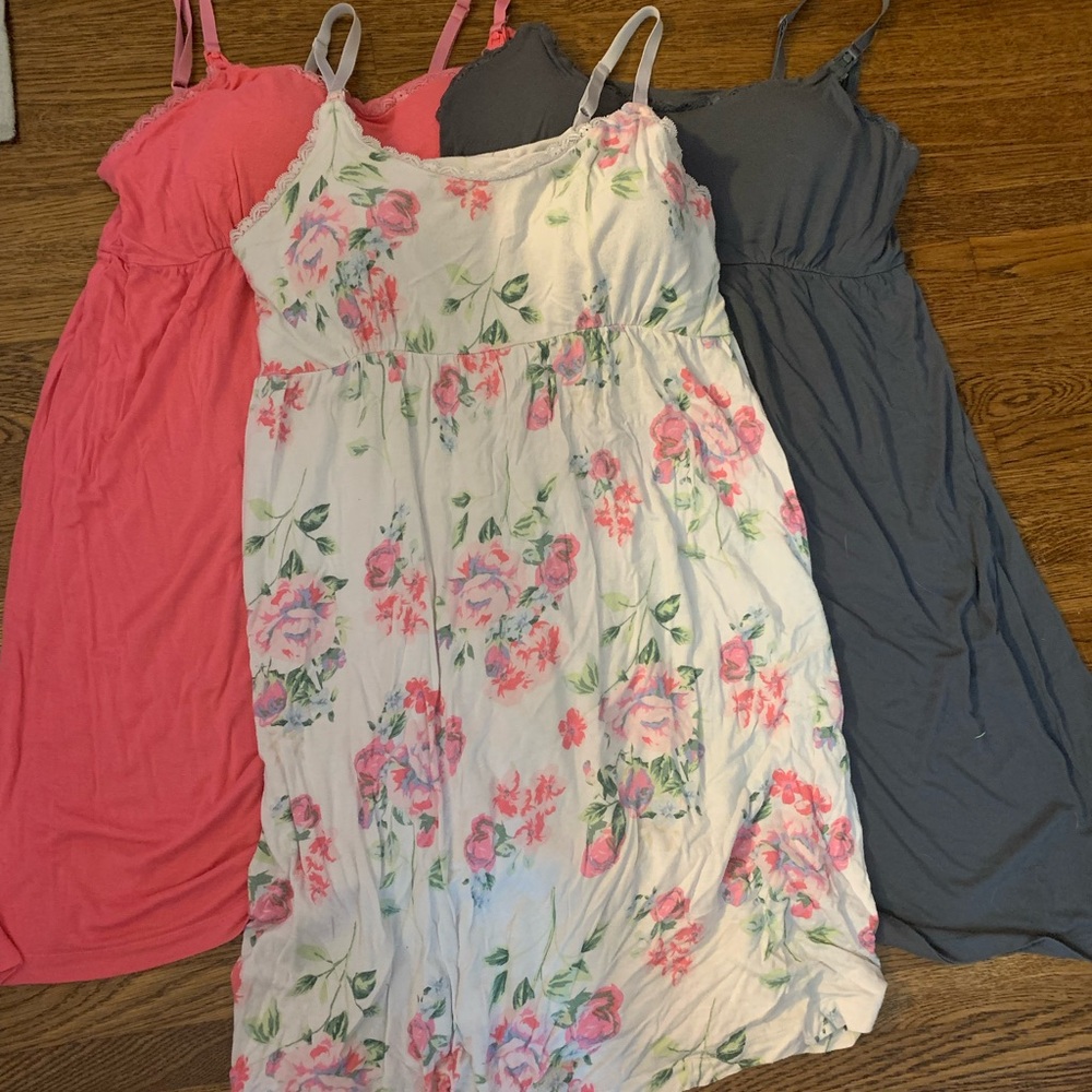 Motherhood Maternity clip-down nursing nightgowns bundle